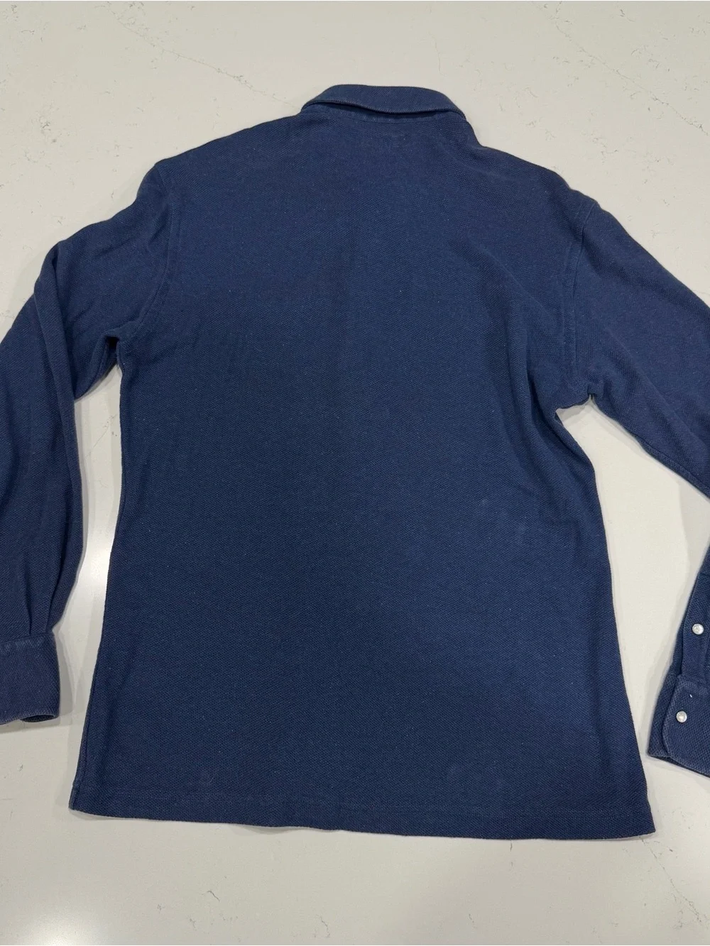 Paul Stuart Navy Long-Sleeve Knit Western Shirt - Medium